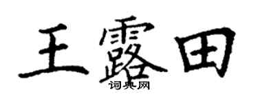 丁谦王露田楷书个性签名怎么写