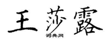 丁谦王莎露楷书个性签名怎么写