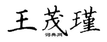 丁谦王茂瑾楷书个性签名怎么写