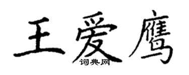 丁谦王爱鹰楷书个性签名怎么写