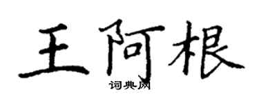 丁谦王阿根楷书个性签名怎么写