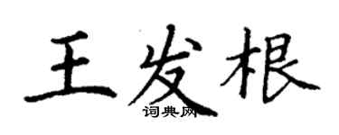 丁谦王发根楷书个性签名怎么写