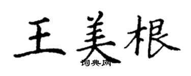 丁谦王美根楷书个性签名怎么写