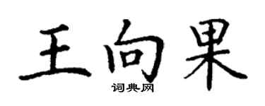丁谦王向果楷书个性签名怎么写