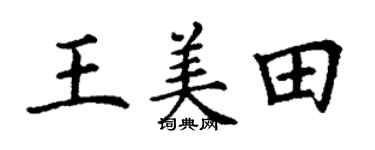 丁谦王美田楷书个性签名怎么写