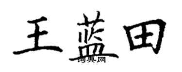 丁谦王蓝田楷书个性签名怎么写