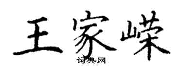 丁谦王家嵘楷书个性签名怎么写