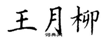 丁谦王月柳楷书个性签名怎么写