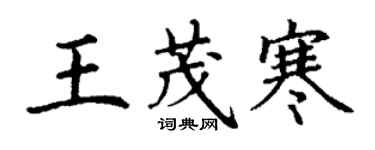 丁谦王茂寒楷书个性签名怎么写