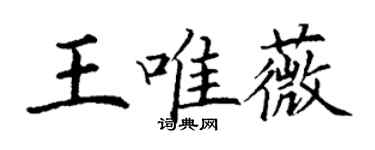 丁谦王唯薇楷书个性签名怎么写