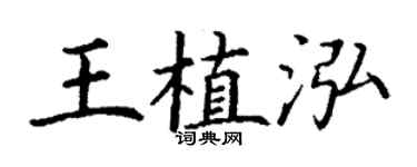 丁谦王植泓楷书个性签名怎么写