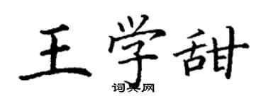 丁谦王学甜楷书个性签名怎么写