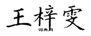 丁谦王梓雯楷书个性签名怎么写