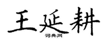 丁谦王延耕楷书个性签名怎么写