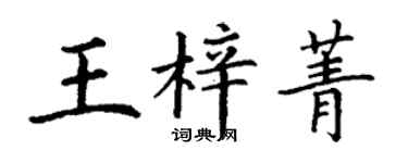 丁谦王梓菁楷书个性签名怎么写