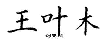 丁谦王叶木楷书个性签名怎么写