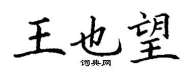 丁谦王也望楷书个性签名怎么写