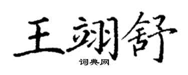 丁谦王翊舒楷书个性签名怎么写
