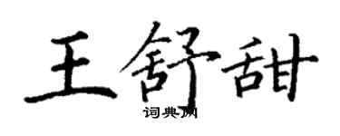丁谦王舒甜楷书个性签名怎么写