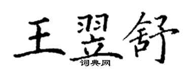 丁谦王翌舒楷书个性签名怎么写