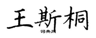 丁谦王斯桐楷书个性签名怎么写