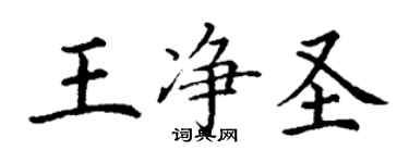 丁谦王净圣楷书个性签名怎么写