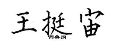 何伯昌王挺宙楷书个性签名怎么写