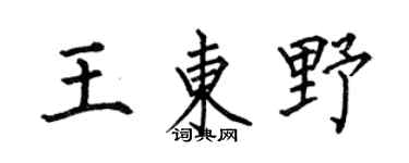 何伯昌王东野楷书个性签名怎么写
