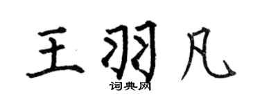 何伯昌王羽凡楷书个性签名怎么写