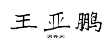 袁强王亚鹏楷书个性签名怎么写