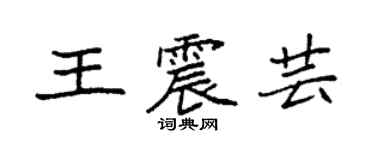 袁强王震芸楷书个性签名怎么写