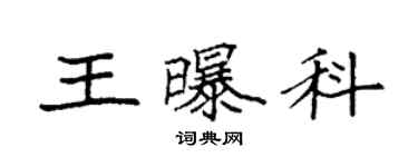 袁强王曝科楷书个性签名怎么写
