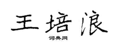 袁强王培浪楷书个性签名怎么写