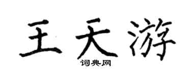 何伯昌王天游楷书个性签名怎么写