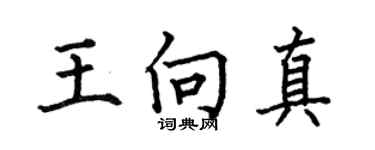 何伯昌王向真楷书个性签名怎么写