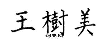 何伯昌王树美楷书个性签名怎么写