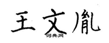 何伯昌王文胤楷书个性签名怎么写