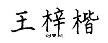 何伯昌王梓楷楷书个性签名怎么写