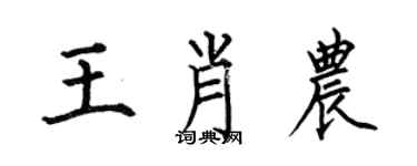 何伯昌王肖农楷书个性签名怎么写