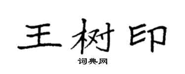 袁强王树印楷书个性签名怎么写