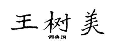 袁强王树美楷书个性签名怎么写
