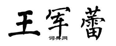 翁闿运王军蕾楷书个性签名怎么写