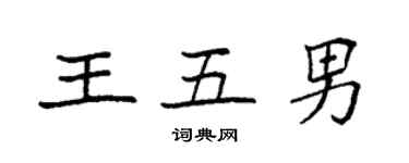 袁强王五男楷书个性签名怎么写