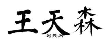 翁闿运王天森楷书个性签名怎么写