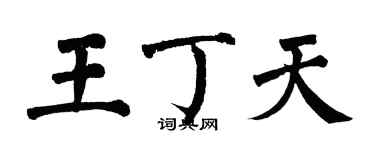 翁闿运王丁天楷书个性签名怎么写