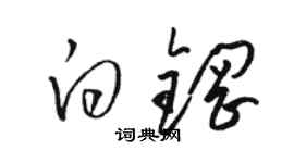 骆恒光白钢草书个性签名怎么写