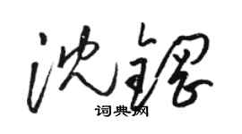 骆恒光沈钢草书个性签名怎么写
