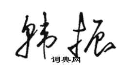 骆恒光韩振草书个性签名怎么写