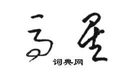 骆恒光马星草书个性签名怎么写