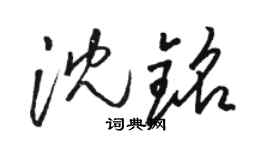 骆恒光沈铭草书个性签名怎么写